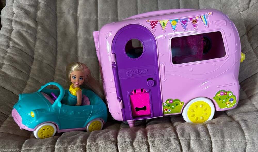 Barbie Club Chelsea Camper Playset and Convertible Car with Doll